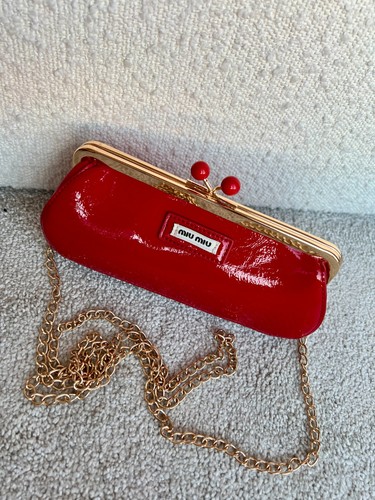 Pochette miu - rosso, patent