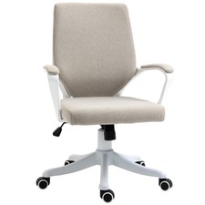 Vinsetto Sedia da Ufficio Ergonomica Girevole Altezza Regolabile e Dondolo Beige