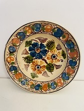🟠 Ceramica Popolare Maiolica antico piatto dipinto a mano esemplare 4