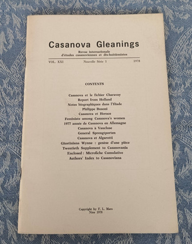 Casanova gleanings revue - gleanings,