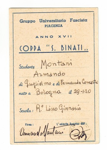 Guf piacenza tessera anno - guf,