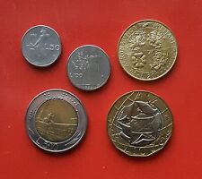 LOTTO 5 MONETE FDC DIVERSE DA 50,100,200,500,1000 LIRE TRA IL 1982 E IL 1997