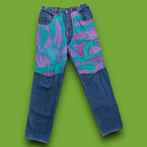 Jeans patchwork scamosciati