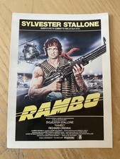 Cartolina pubblicitaria promozionale Rambo film Sylvester Stallone