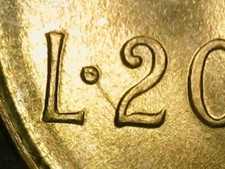 20 LIRE 1976 ERRORE - LINEA IN RILIEVO DAL 2 DEL VALORE [J177]