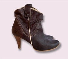 Stivaletti Stivali 39 Stile camperos Tacco Made in Italy Tronchetto Vera Pelle