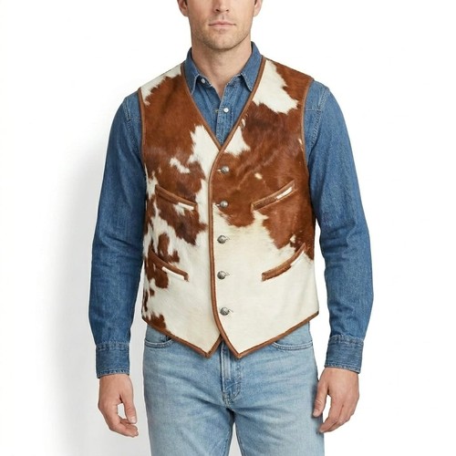 Gilet uomo pelle mucca - gilet, di