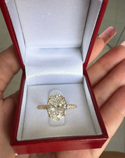 Anello Oro 14k con Diamante Lab Grown 3.00 ct F VS1 IGI Certificato Ovale