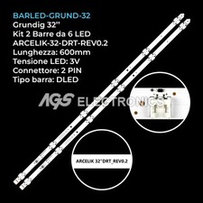 KIT 2 BARRE STRIP 6 LED TV