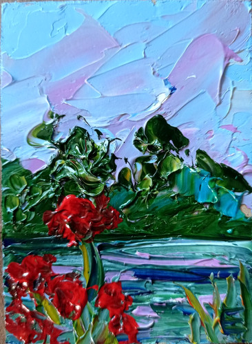 Dipinto originale aceo alberi - aceo,