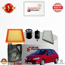 KIT TAGLIANDO FILTRI + OLIO PEUGEOT 206 1.1 44KW 60CV DAL 1998 -> 2000