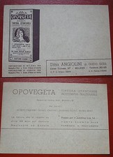 CARTOLINA PUBBLICITARIA OPOVEGETA TINTURA ISTANTANEA PER CAPELLI MILANO