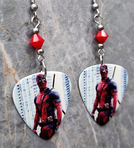Orecchini deadpool plettro - orecchini,