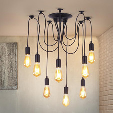 Lampada a Sospensione Nera a 8