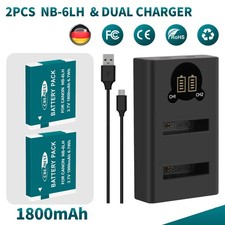 2x Batteria NB-6LH per Canon