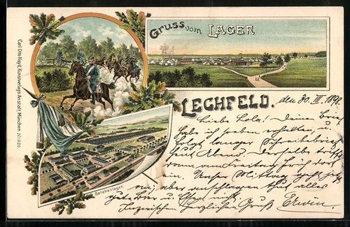 Litografia lechfeld - litografia,