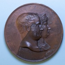 NAPOLI FRANCESCO I MEDAGLIA 1825 SALITA AL TRONO RARA qFDC PATINA NON UNIFORME
