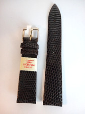 1 CINTURINO EXTRA PIATTO PELLE  DI LUCERTOLA SC VERA MARRONE SCURO DA 20 / 1 6