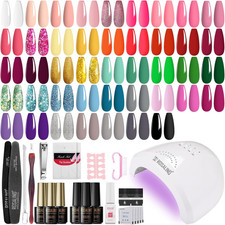 Kit Semipermanente Unghie, Con Lampada 48W UV/LED Set Smalto Semipermanente Bian
