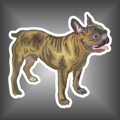 Adesivo sagomato bulldog - adesivo,