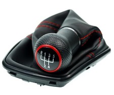 Manicotto cambio sacco cambio ROSSO pomello cambio VW Golf 4 Bora telaio nero 23 mm