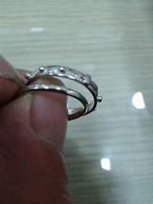  1 ANELLO rosario + 1 ferma anello ARGENTO 925  COLORE BIANCO 2 rings silver