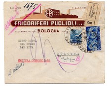 UPU Lire 50 + complemento su busta Frigoriferi Puglioli