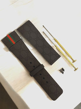 Cinturino in gomma marrone ricambio originale 26 mm I-Gucci 114-2 OEM Gucci YA114207 NUOVO