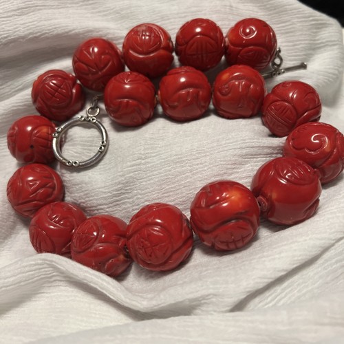 Collana perle cinabro - collana,