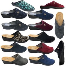 LE SOFT PANTOFOLE  CHIUSE INVERNO DONNA CIABATTE CASA IN TESSUTO  MADE IN ITALY