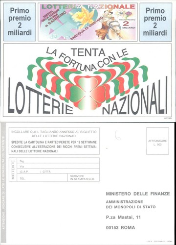 Biglietto lotteria sartiglia - lotteria,
