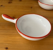 5 Tegami Con Manico Piccoli Bianchi e Rossi ITALICA ARS Ciotole Piatti Pentole