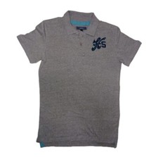 T Shirt Polo Bershka Taglia M Manica Corta Grigio vintage 