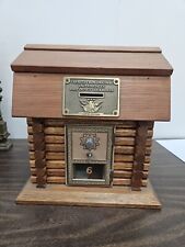 Limited Edition Log Cabin House Post Office Box Vintage Rare Display Wood  USA