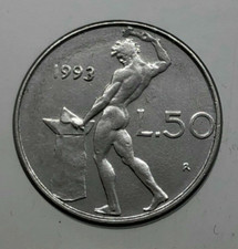 RARISSIMO 50 LIRE 1993 SENZA ROMBO  periziata