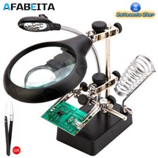 INGRANDITORE PER SALDATURE SCHEDE ELETTRONICHE LUCE LENTE INGRANDIMENTO MORSETTO