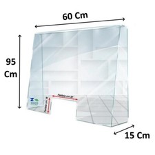 BARRIERA PROTETTIVA PARAFIATO DIVISORIO PLEXIGLASS PER CASSA NEGOZIO CM 60X15X95