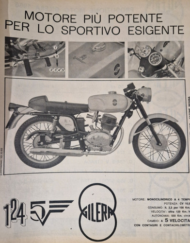 Moto gilera 124 pubblicità - gilera,