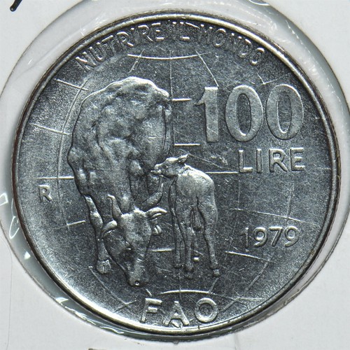 Italia 1979 100 - lire, mucca