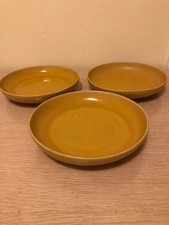 Set 3 ciotole cassa e botte ceramica gialla pasta zuppa Made in Portugal 9”D