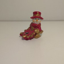 Pupazzo da Neve in Ceramica - Porta Candele - Natale