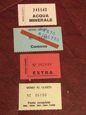 OLIVETTI MENSA AZIENDALE RARITÀ : 4 VECCHI BUONI PASTO