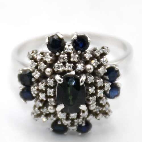 Anello zaffiri diamanti - anello, e