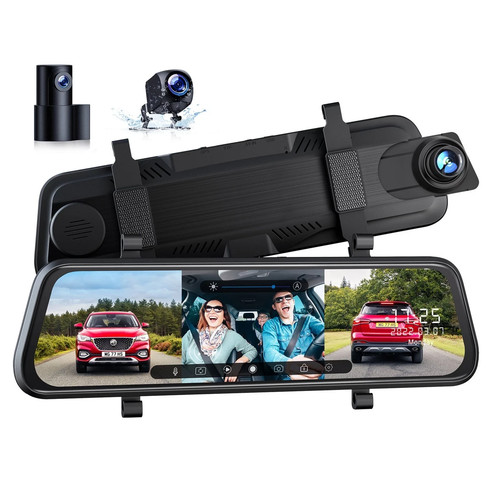 Dash cam 1080p 3 canali - 1080p, 10"