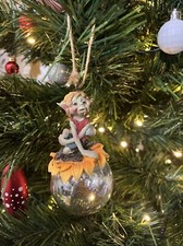 pallina albero natale elfo pixies personalizzabile con nome o senza scritta