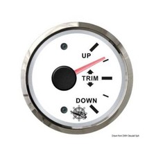 Indicatore livello Trim angolo barra  0/190 Ohm fondo bianco con bordo inox