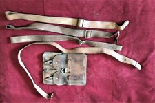 Cintura francese Mas 36 con fibbia in ottone e 2 porta munizioni (GUERRA INDOCINA/ALGERIA)