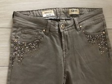 JEANS GAUDI' PANTALONI DONNA IN COTONE Beige  Elasticizzato SIZE 27 TG 42