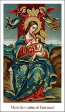 ADESIVO STICKER SANTINO HOLY CARD TELA CANVAS MARIA SANTISSIMA DI CUSTONACI