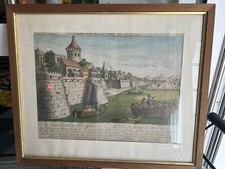 QUADRO CON STAMPA A COLORI CASTELLO DICITURA SCRITTA SOTTO OLD COLOR PRINTING